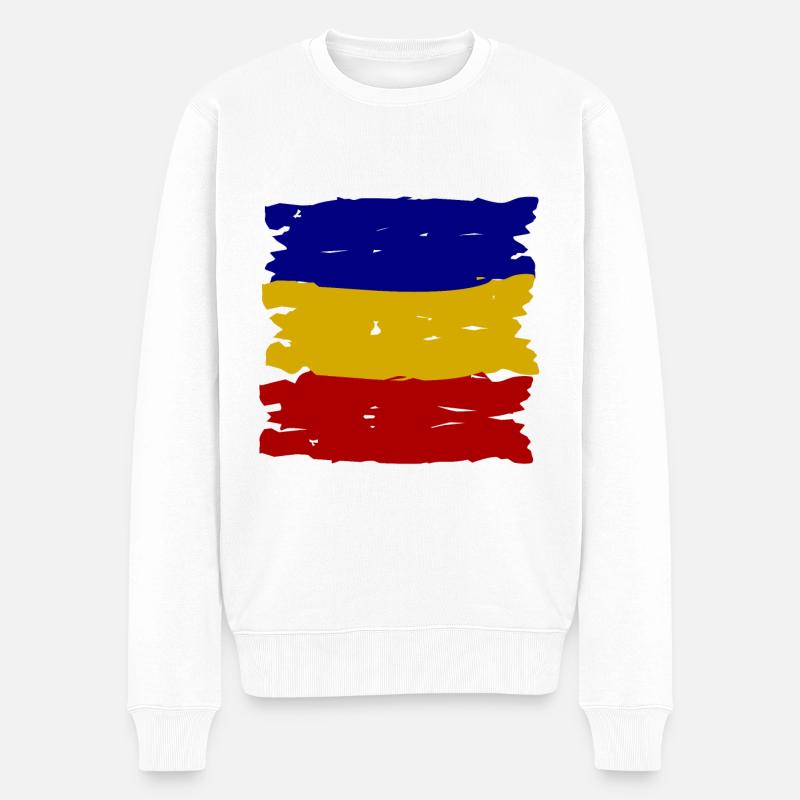 Le drapeau roumain - Pull Premium bio Homme - blanc