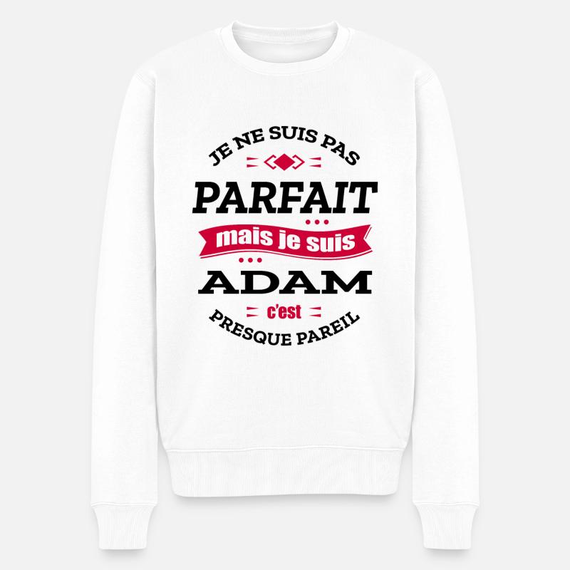 ADAM PARFAIT - PRENOM ADAM - Pull Premium bio Homme - blanc