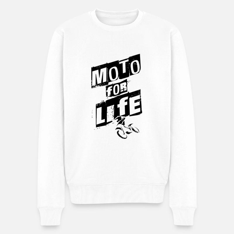 Moto fürs Leben - Männer Premium Bio Pullover - Weiß
