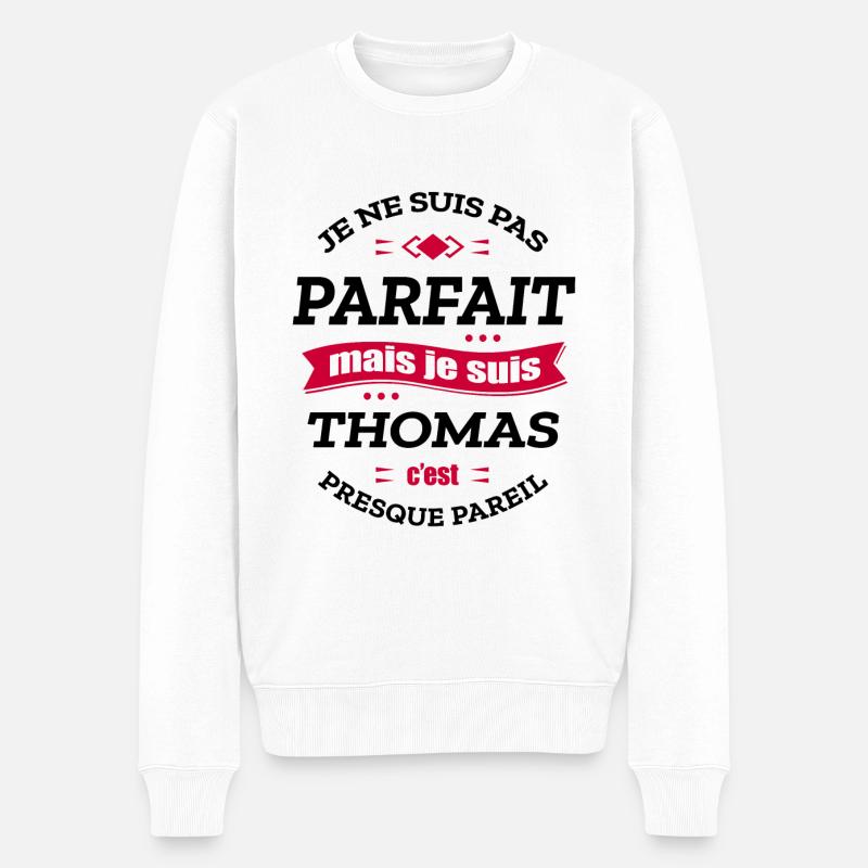 THOMAS PARFAIT - PRENOM THOMAS - Pull Premium bio Homme - blanc