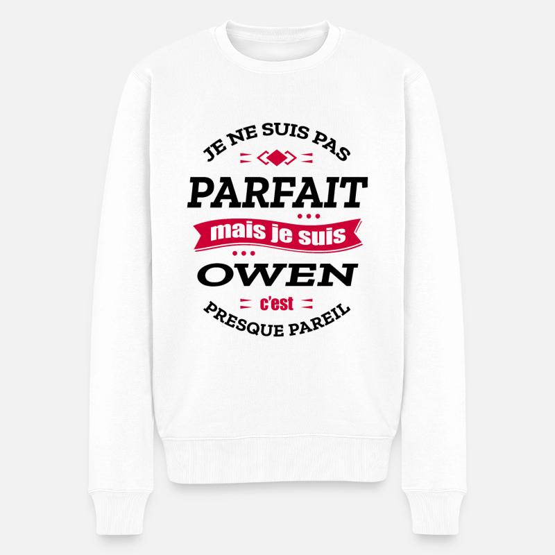 OWEN PARFAIT - PRENOM OWEN - Pull Premium bio Homme - blanc