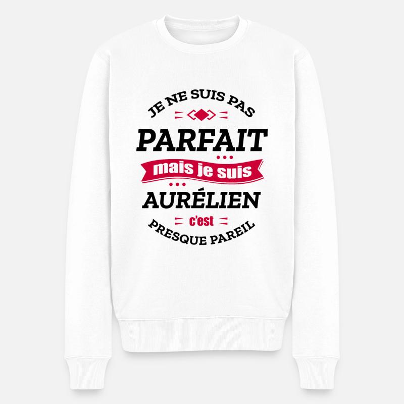 AURÉLIEN PARFAIT - PRENOM AURÉLIEN - Pull Premium bio Homme - blanc