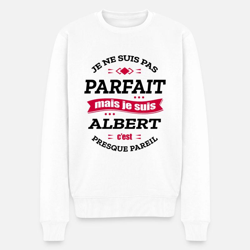 ALBERT PARFAIT - PRENOM ALBERT - Pull Premium bio Homme - blanc