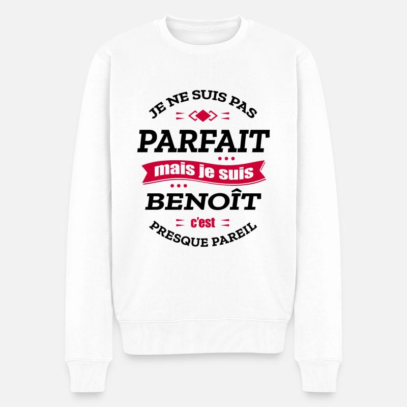 BENOÎT PARFAIT - PRENOM BENOÎT - Pull Premium bio Homme - blanc