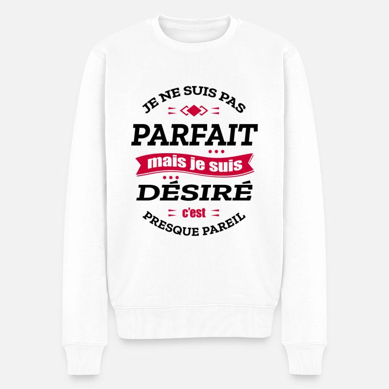 DÉSIRÉ PARFAIT - PRENOM DÉSIRÉ - Pull Premium bio Homme - blanc