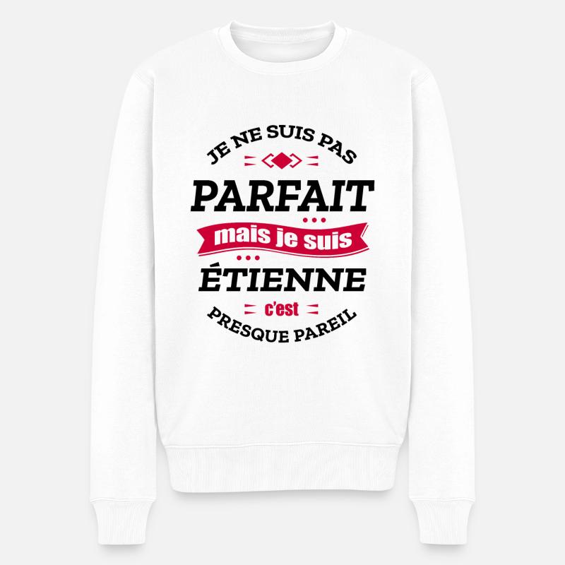 ÉTIENNE PARFAIT - PRENOM ÉTIENNE - Pull Premium bio Homme - blanc