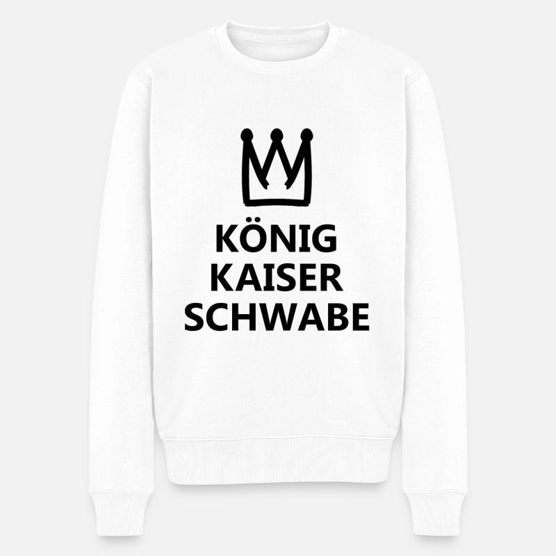Der König Schwabe - Männer Premium Bio Pullover - Weiß