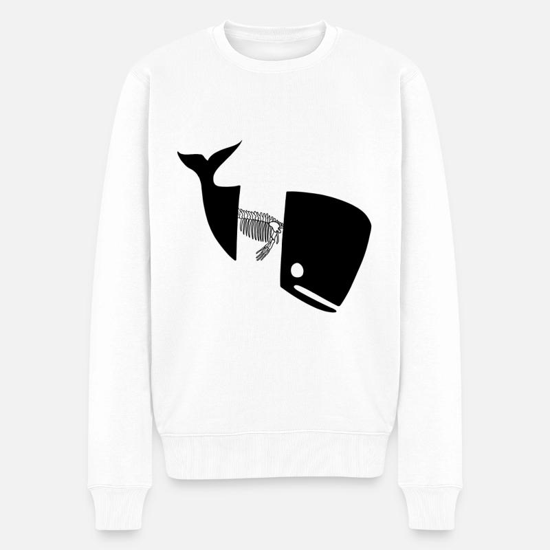 Knochenwal - Männer Premium Bio Pullover - Weiß
