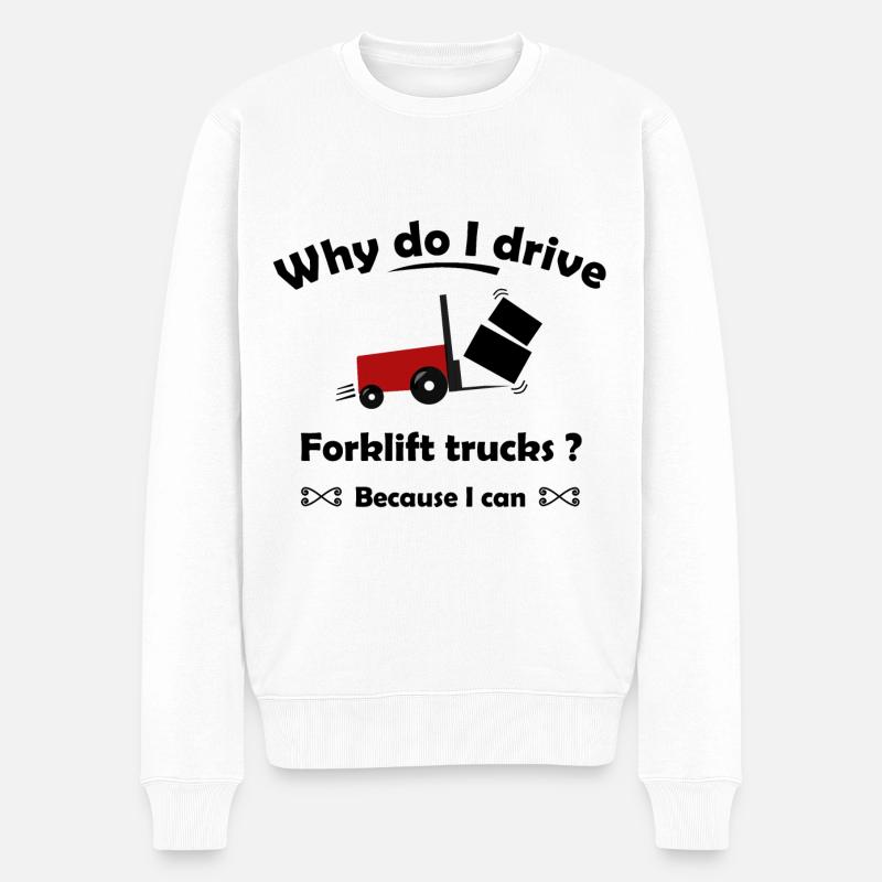 Gabelstapler Fahrer - Männer Premium Bio Pullover - Weiß