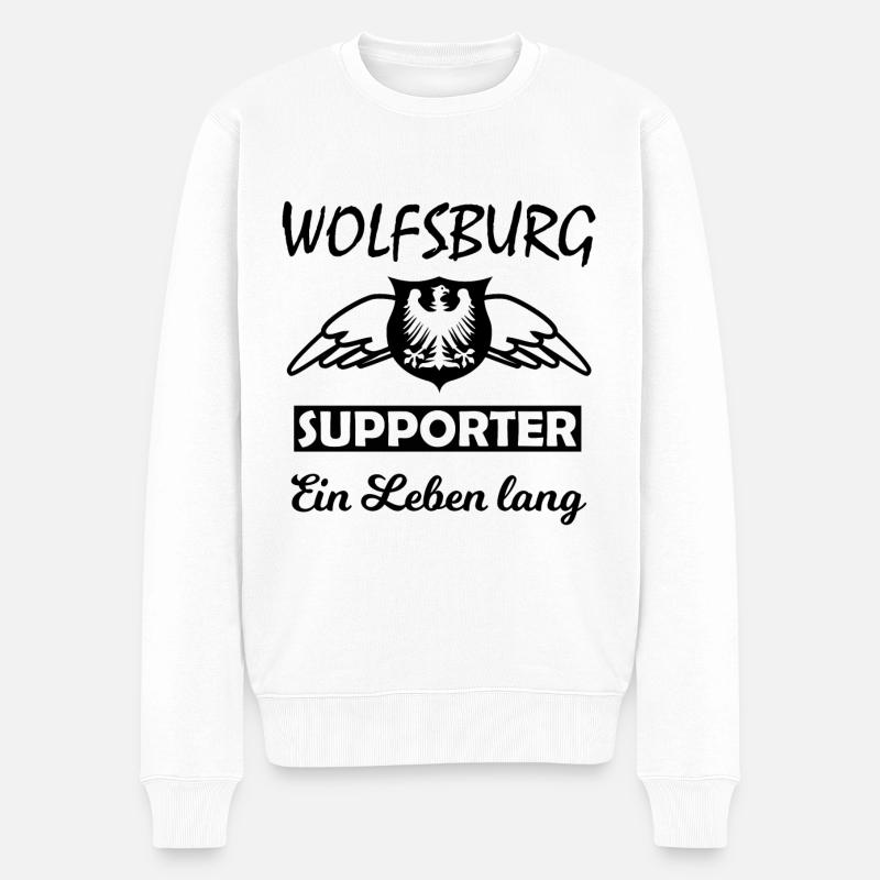 Die Stadt Wolfsburg - Männer Premium Bio Pullover - Weiß