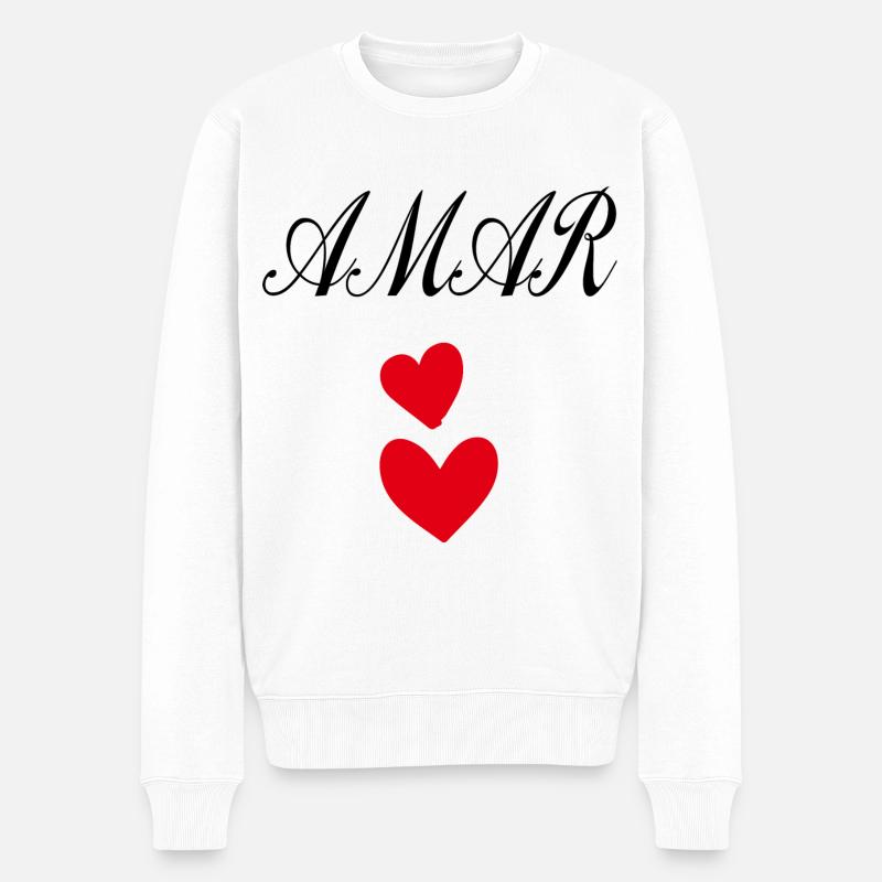 AMAR Corazón - Pull Premium bio Homme - blanc