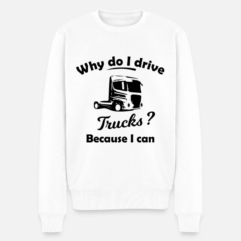Die LKW Fahrer - Männer Premium Bio Pullover - Weiß