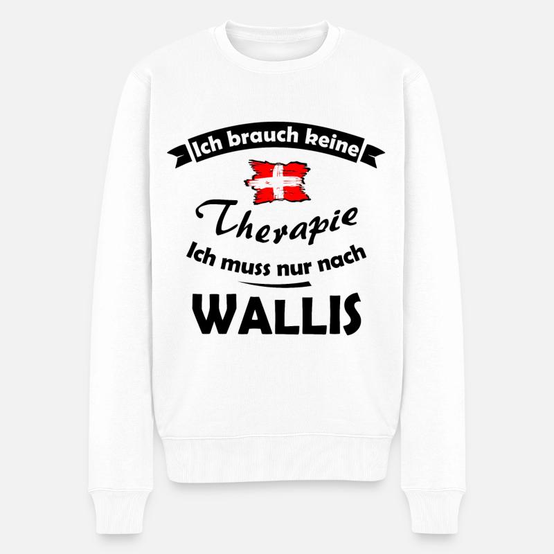Die Therapie in Wallis - Männer Premium Bio Pullover - Weiß
