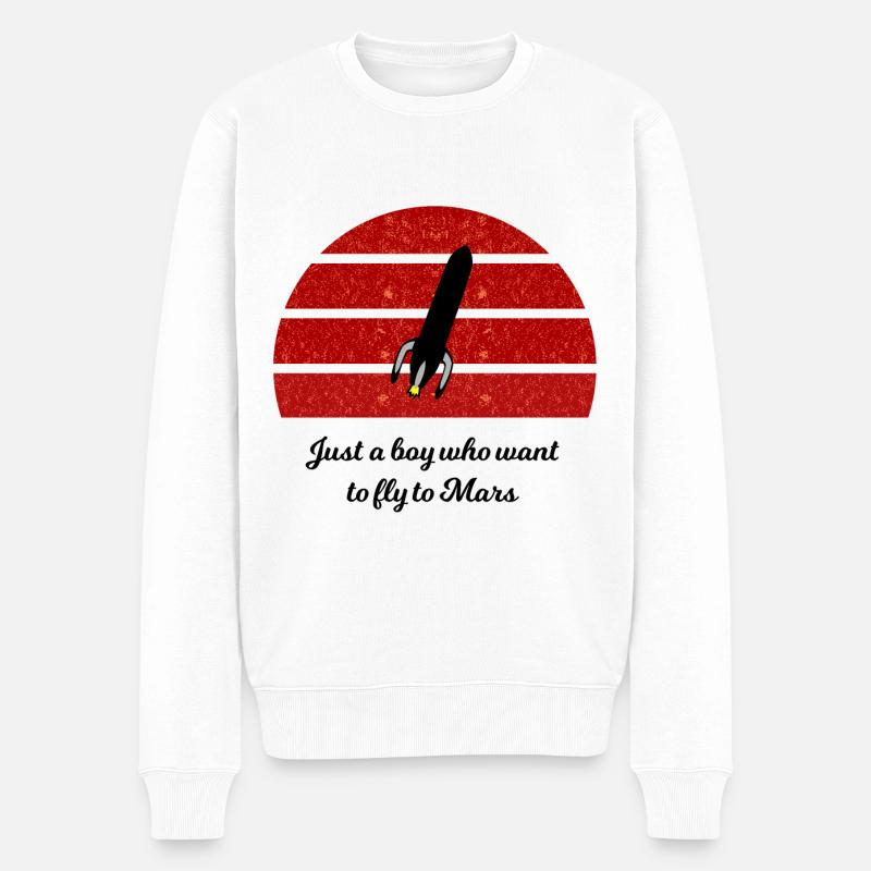 Mars Entdeckung - Männer Premium Bio Pullover - Weiß