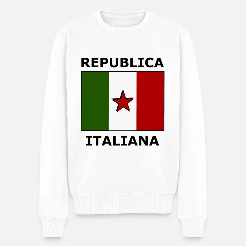 Die Republik Italien - Männer Premium Bio Pullover - Weiß