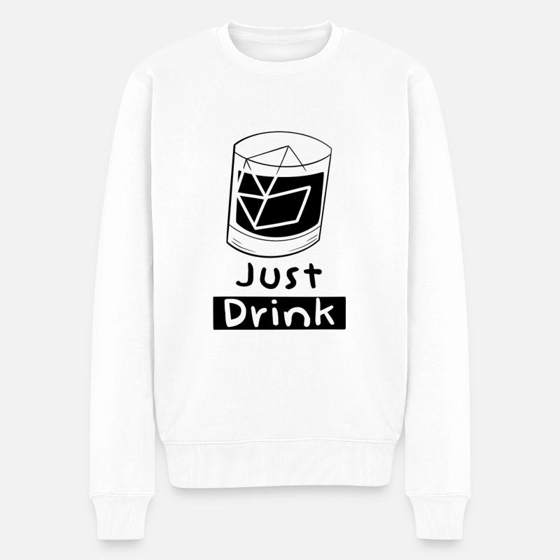 Einfach trinken - Männer Premium Bio Pullover - Weiß