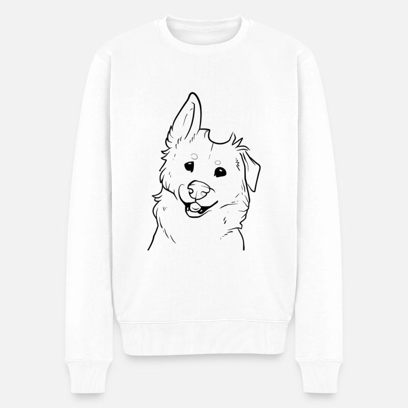 Lustiger und lustiger Hund - Männer Premium Bio Pullover - Weiß