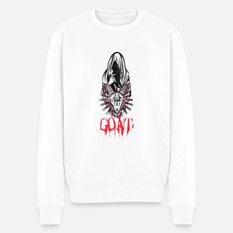 Faucheuse G O A T - Pull Premium bio Homme - blanc