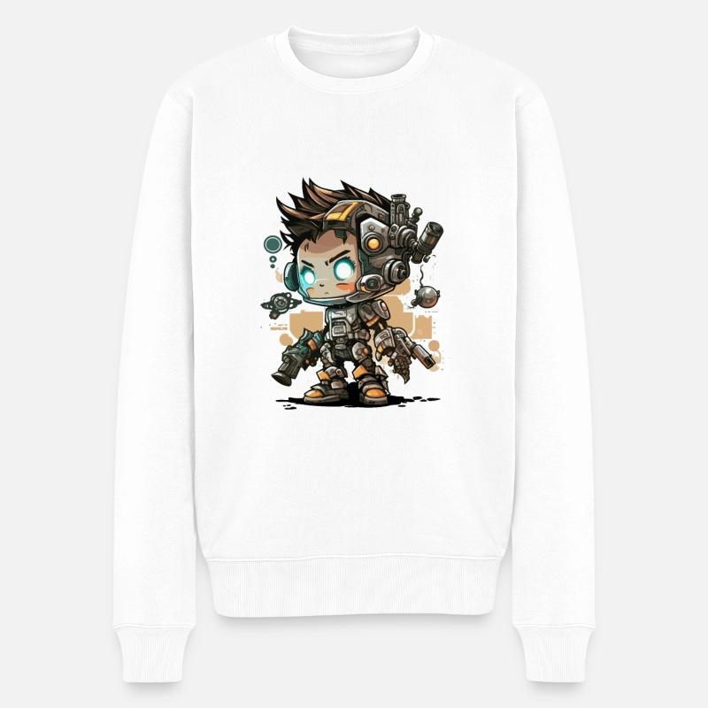 Transhumanismus - Männer Premium Bio Pullover - Weiß