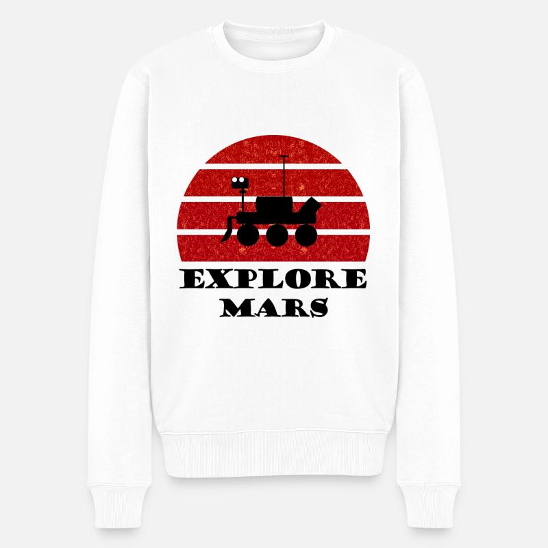 Die Weltraum Mission zum Mars - Männer Premium Bio Pullover - Weiß