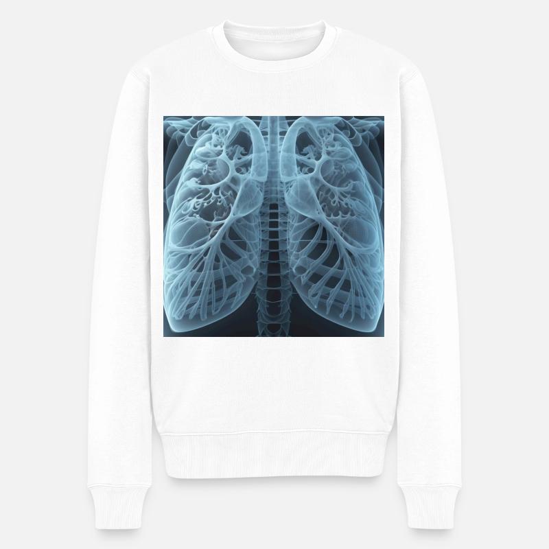 Röntgenbild von der Lunge - Männer Premium Bio Pullover - Weiß