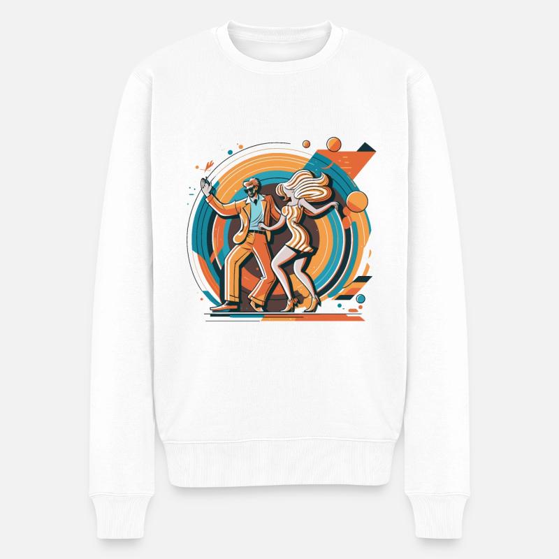 Disco-Traum - Männer Premium Bio Pullover - Weiß