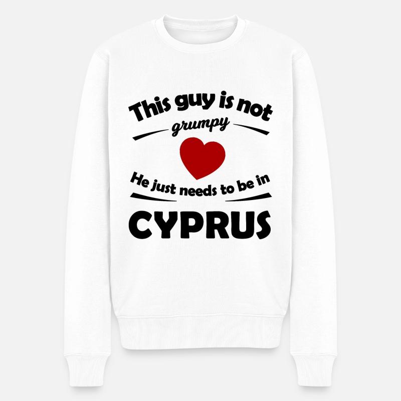 Vacances à Chypre - Pull Premium bio Homme - blanc