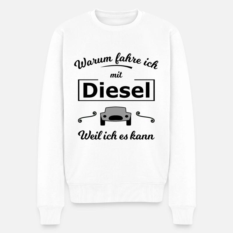 Spaß am Auto Fahren - Männer Premium Bio Pullover - Weiß
