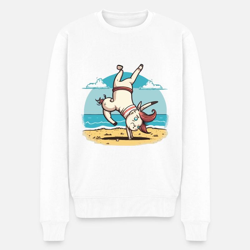 Einhorn-Athlet - Männer Premium Bio Pullover - Weiß