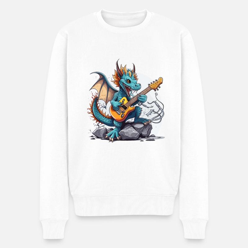Drachenwippe - Männer Premium Bio Pullover - Weiß