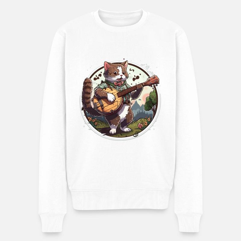 Chat mélodique - Pull Premium bio Homme - blanc