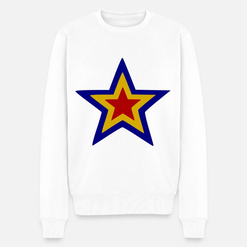 Der Rumänische Stern - Männer Premium Bio Pullover - Weiß