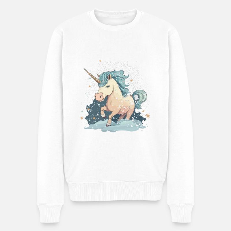 Licorne enneigée - Pull Premium bio Homme - blanc