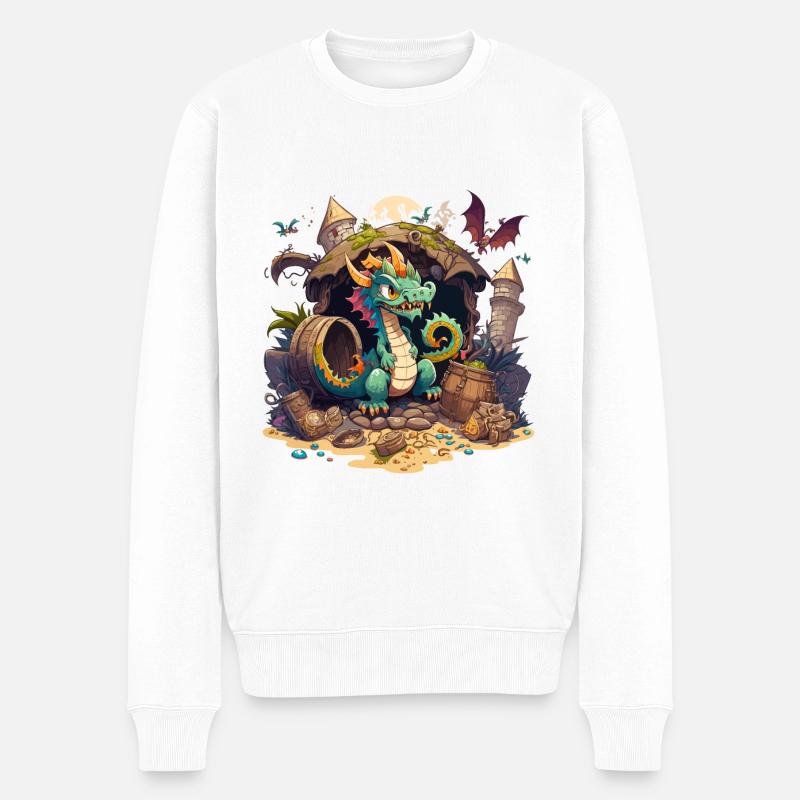 Le trésor des dragons - Pull Premium bio Homme - blanc