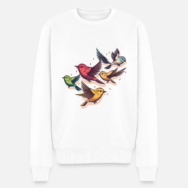 L’escouade des oiseaux - Pull Premium bio Homme - blanc