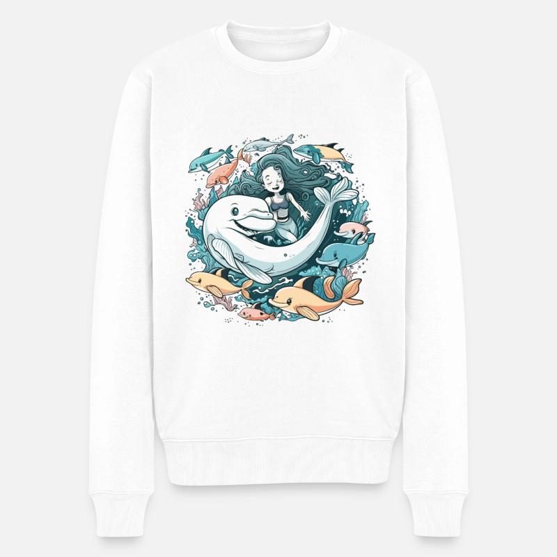 Aventure Sirène - Pull Premium bio Homme - blanc