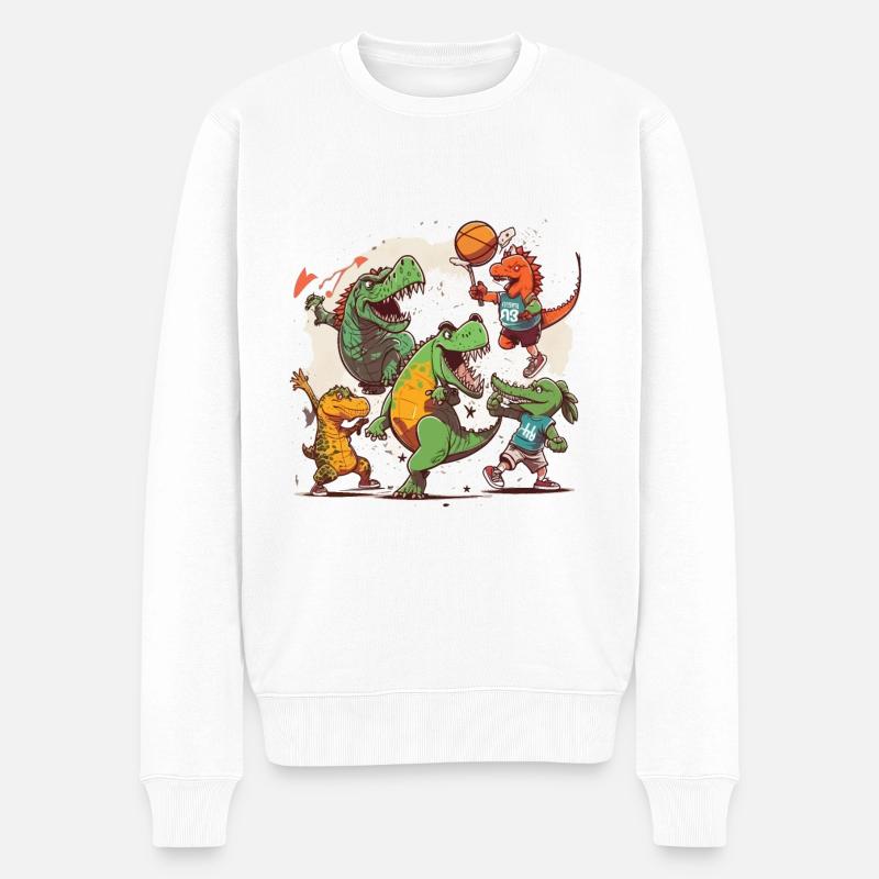 Die Dino-Spiele - Männer Premium Bio Pullover - Weiß