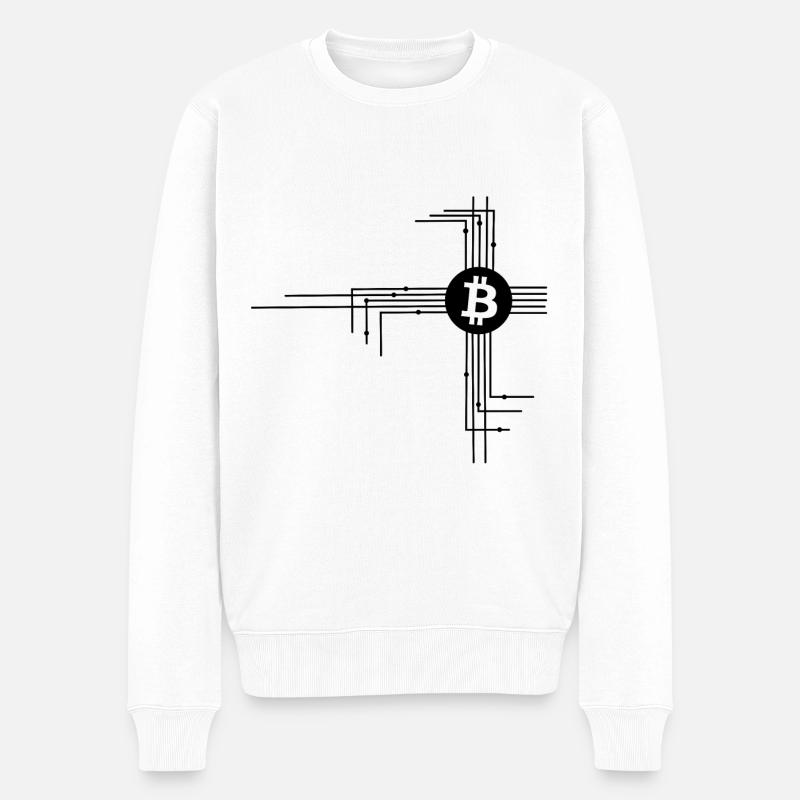 Coin und Leitungen - Männer Premium Bio Pullover - Weiß