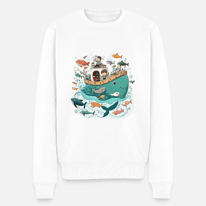 Sail Away: Aventure océanique - Pull Premium bio Homme - blanc