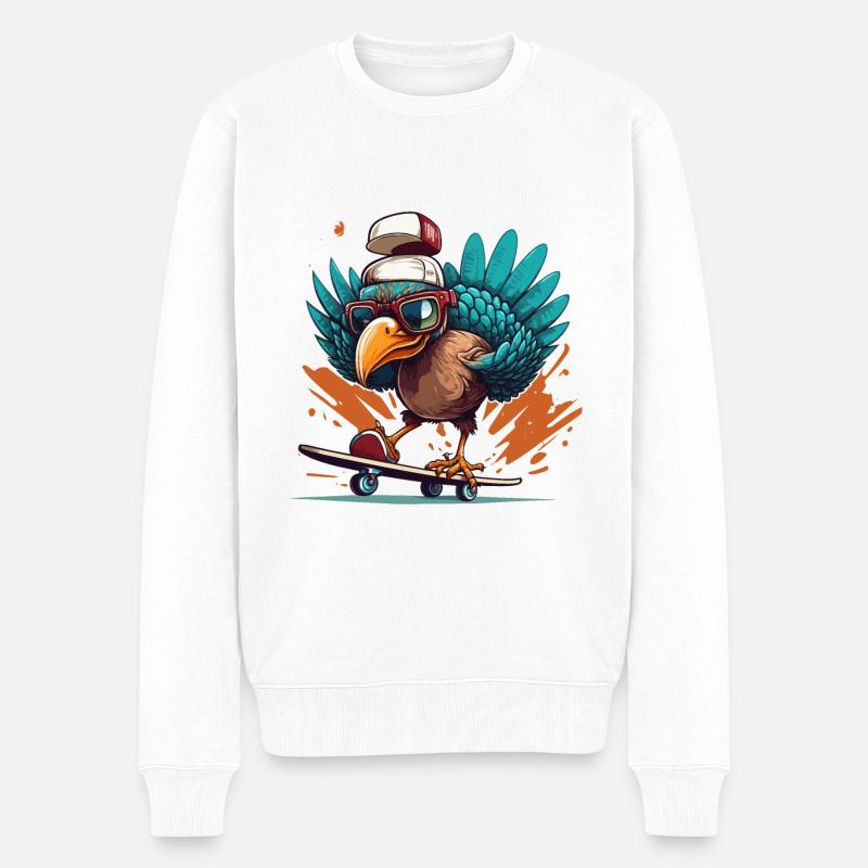 Turk-Skateboarding - Männer Premium Bio Pullover - Weiß