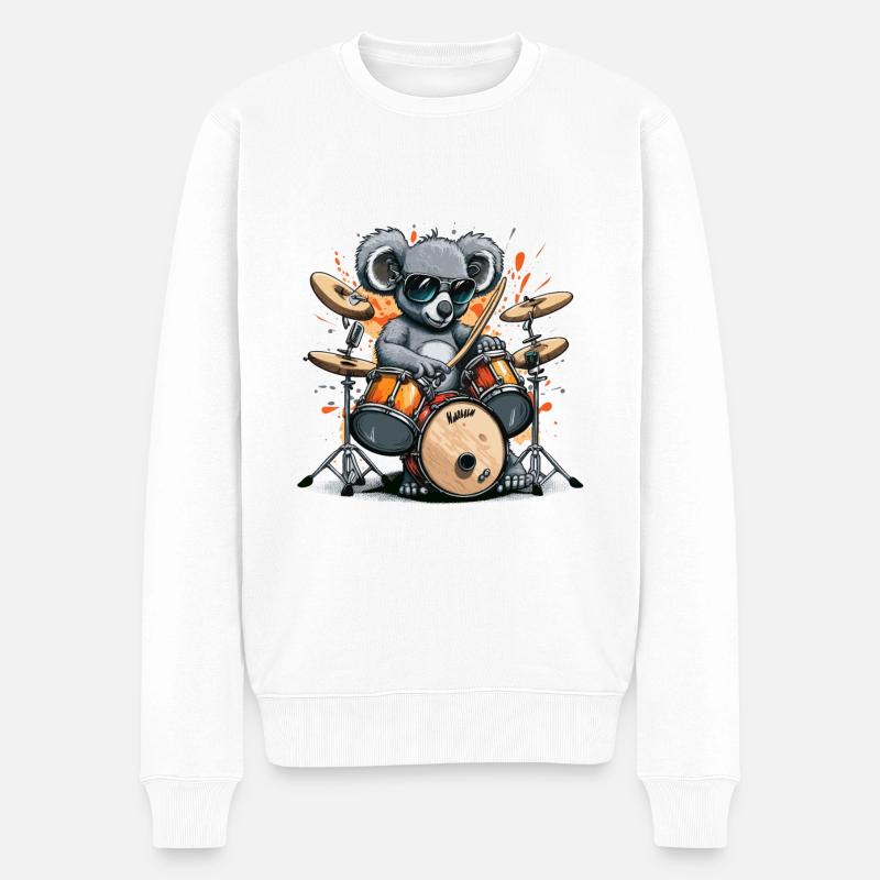 Batteur Koala - Pull Premium bio Homme - blanc