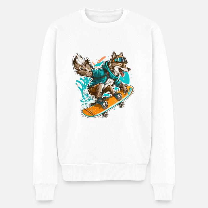 Wolf Boarder - Pull Premium bio Homme - blanc