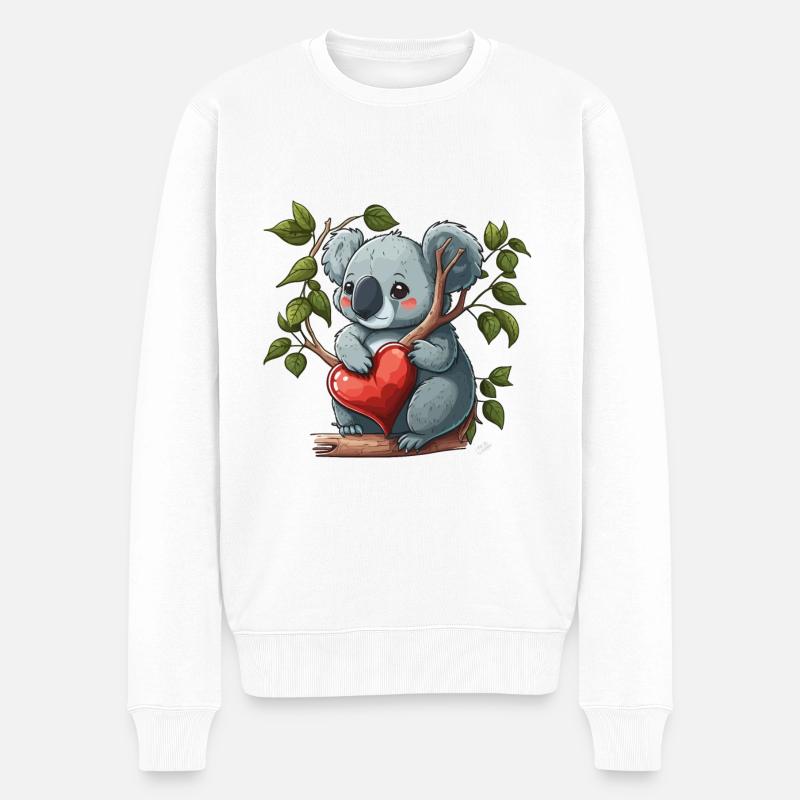 Entzückender Koala - Männer Premium Bio Pullover - Weiß
