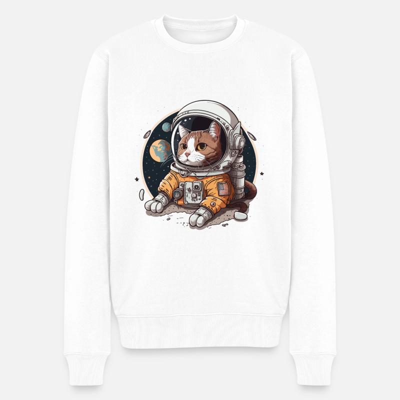 Kosmisches Abenteuer - Männer Premium Bio Pullover - Weiß