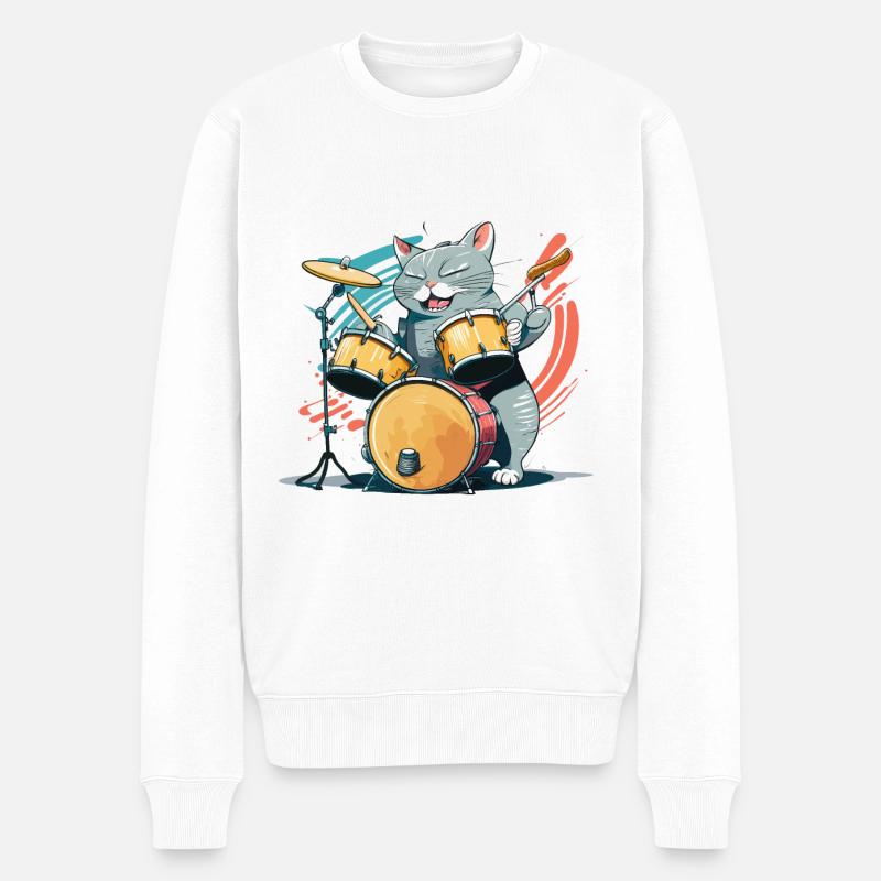 Battez le chat - Pull Premium bio Homme - blanc
