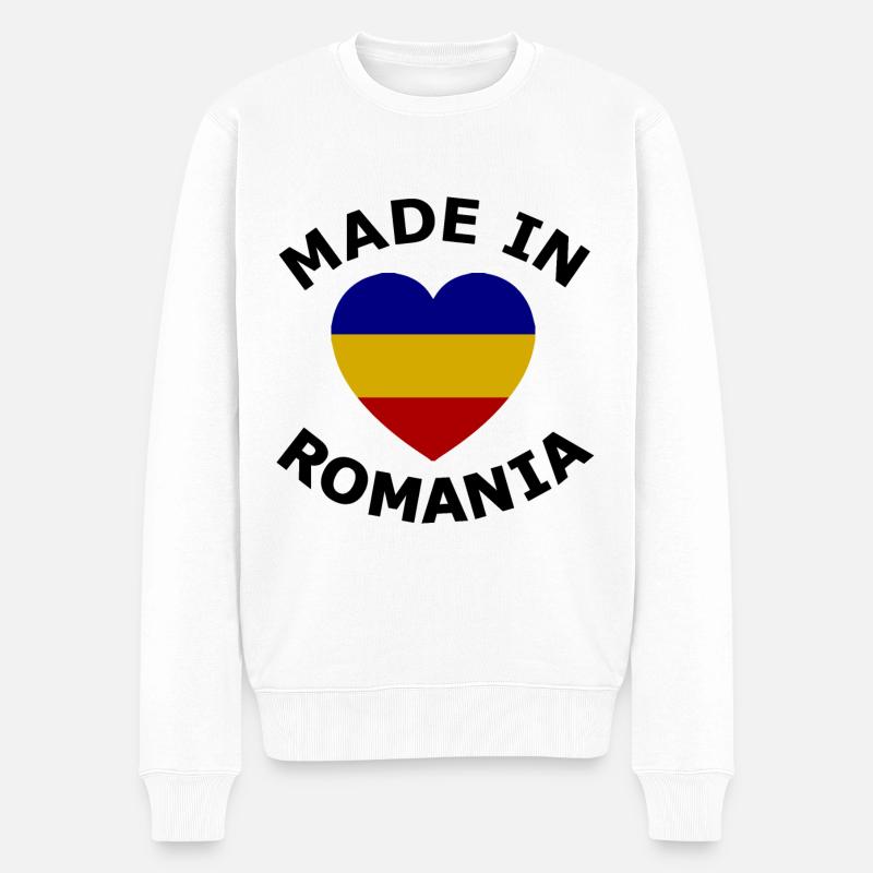 Ein Herz für Rumänien - Männer Premium Bio Pullover - Weiß