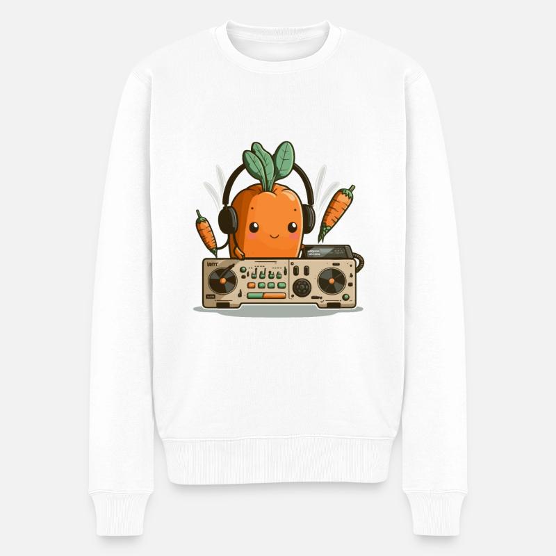 Karotten-Beats - Männer Premium Bio Pullover - Weiß