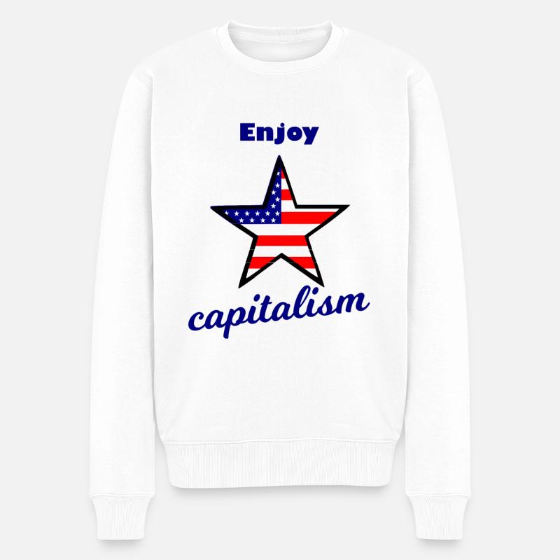 Wall Street Kapitalist - Männer Premium Bio Pullover - Weiß