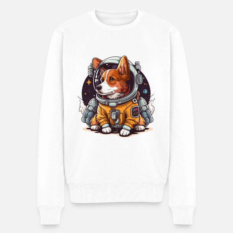 Hunde-Koffer - Männer Premium Bio Pullover - Weiß