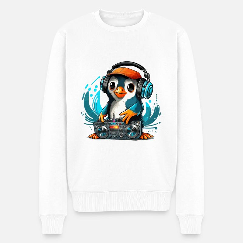 Pinguin-Party - Männer Premium Bio Pullover - Weiß